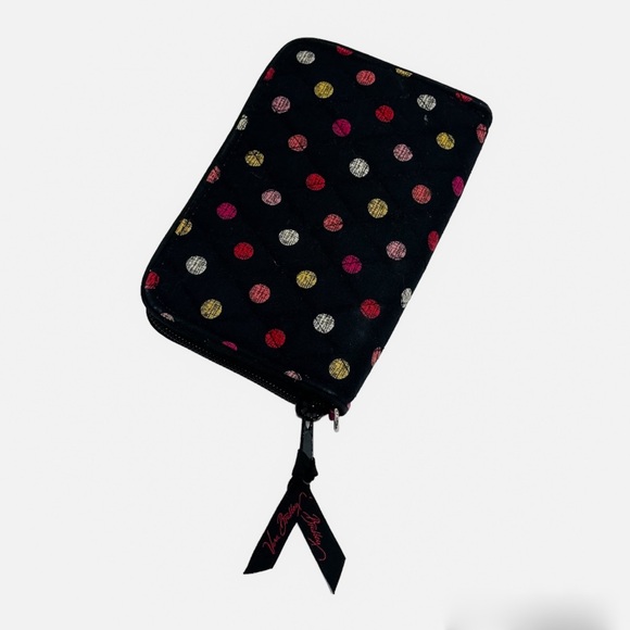 Vera Bradley RFID Grab & Go Wallet Havana Dots Black Red/Pink Rose Interior - Picture 2 of 3